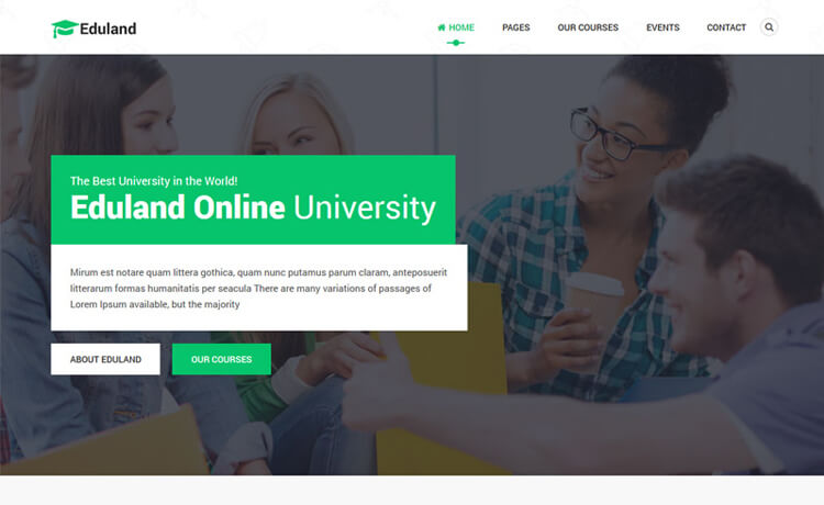 一个前沿的功能免费 Bootstrap 4 中小大学学院培训在线课程学术教育网站模板自适应HTML5网站模板免费下载
